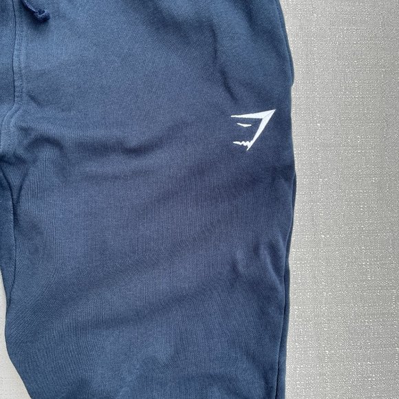 Gymshark Joggers Sweatpants Mens Size Medium Navy Pants Gym Tapered Logo - Picture 4 of 12